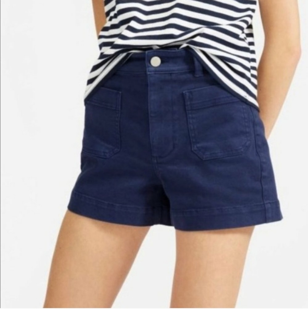 Everlane navy blue high waisted patch pocket shorts -- XS